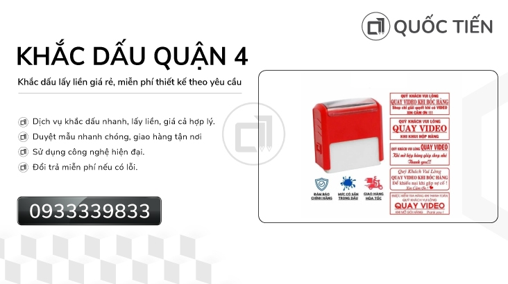 Khắc Con Dấu Quận 4 Lấy Ngay Nhanh Chóng | Con Dấu Quốc Tiến