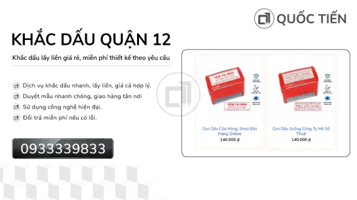 Khắc Con Dấu Quận 12 Lấy Ngay