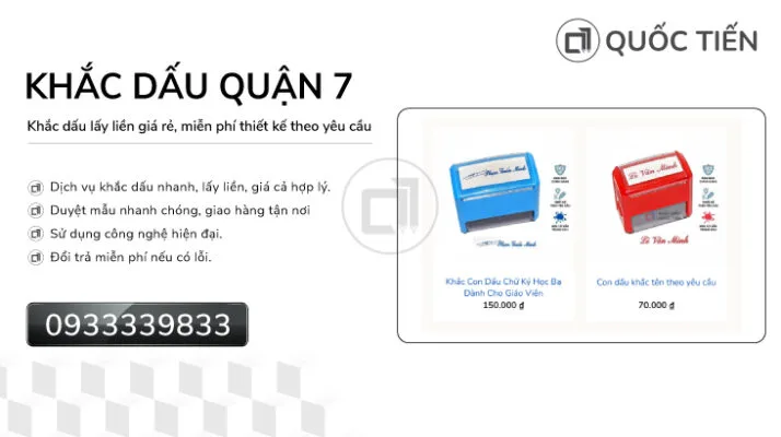 Khắc Con Dấu Quận 7 Lấy Ngay | Con Dấu Quốc Tiến