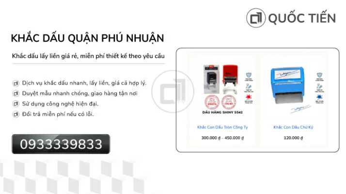 Khắc Con Dấu Quận Phú Nhuận Lấy Ngay
